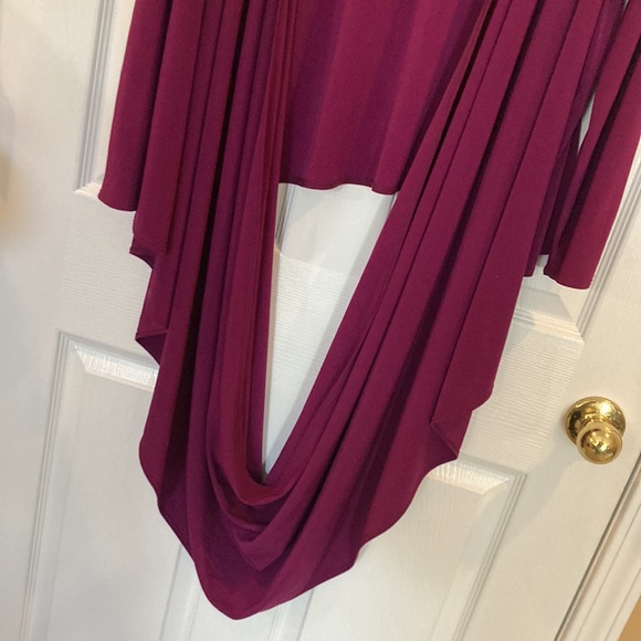 Women's Purple Wrap Around Knit Top/Blouse By Attitudes by Renee. Size L - Picture 3 of 10